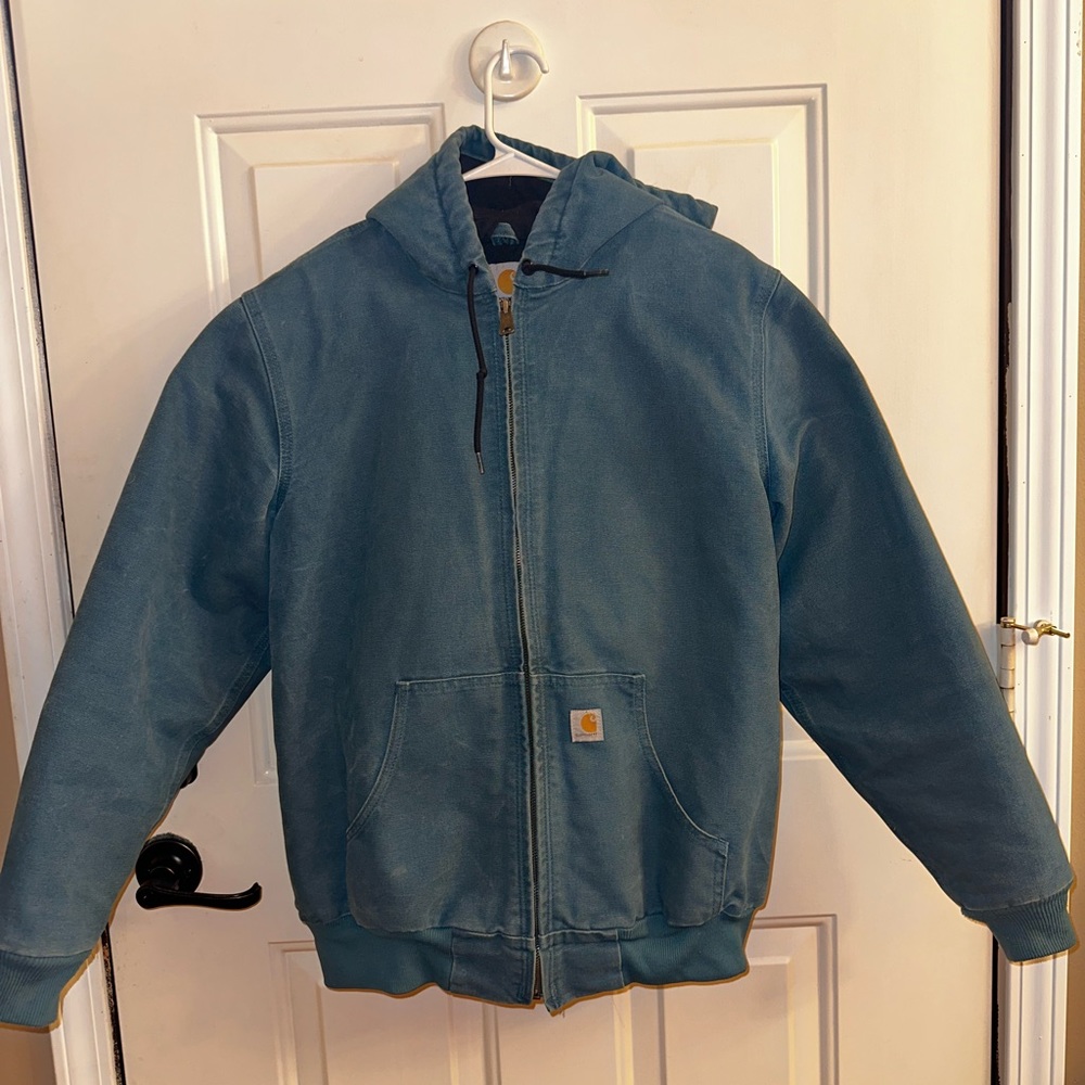 Carhartt Womens teal insulated flannel lined jacket size Large (12/14)